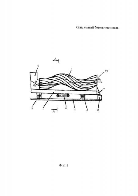 Спиральный бетоносмеситель (патент 2594407)