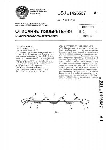 Внутрикостный фиксатор (патент 1426557)