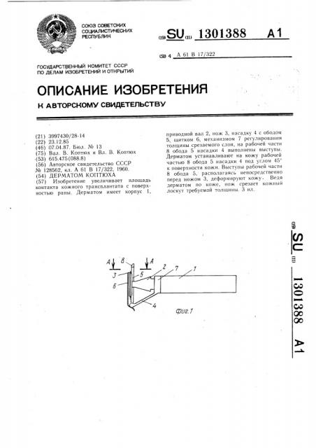 Дерматом коптюха (патент 1301388)