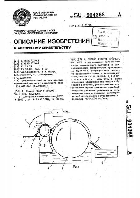 Способ очистки бурового раствора (патент 904368)