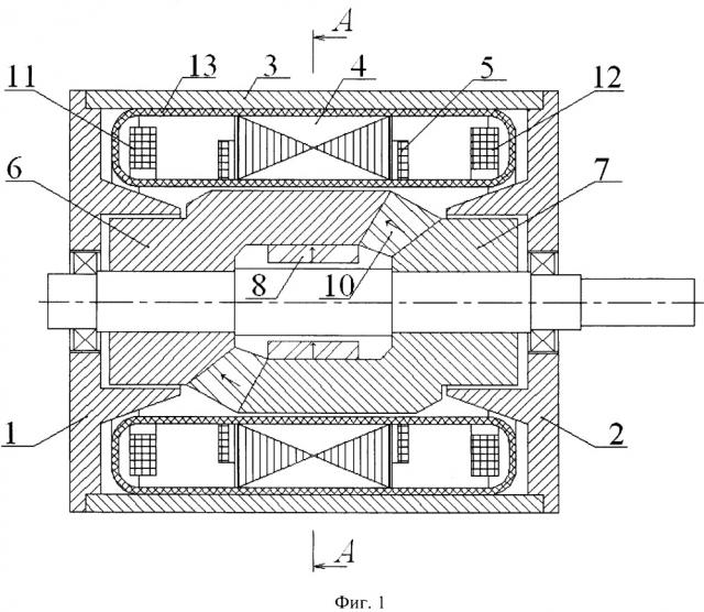 Сверхпроводниковая синхронная электрическая машина с обмотками якоря и возбуждения в неподвижном криостате (патент 2664716)