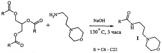 Способ получения морфолилпропиламидов жирных кислот растительных масел (патент 2571960)
