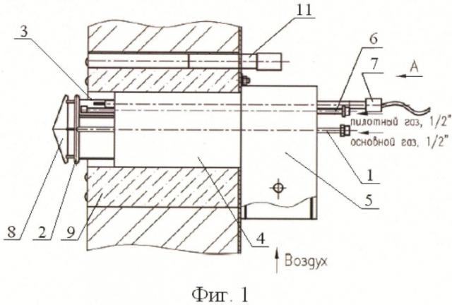 Горелка настильного пламени со встроенной пилотной горелкой (патент 2534196)