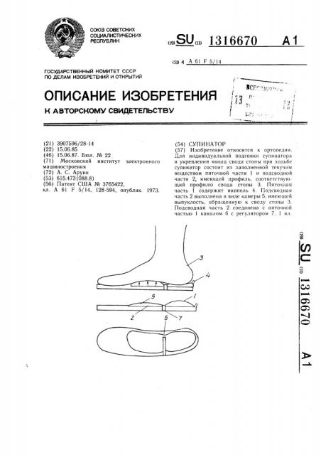 Супинатор (патент 1316670)