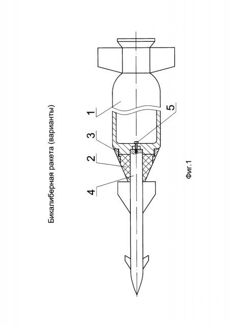 Бикалиберная ракета (варианты) (патент 2616206)