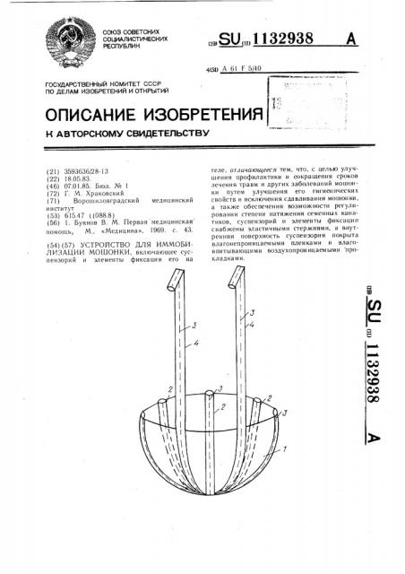 Устройство для иммобилизации мошонки (патент 1132938)