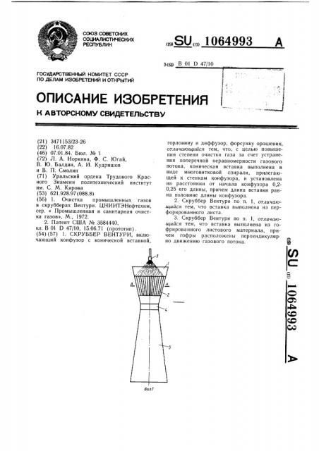 Скруббер вентури (патент 1064993)