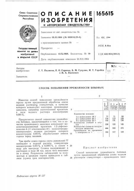 М. а. якимобич (патент 165615)