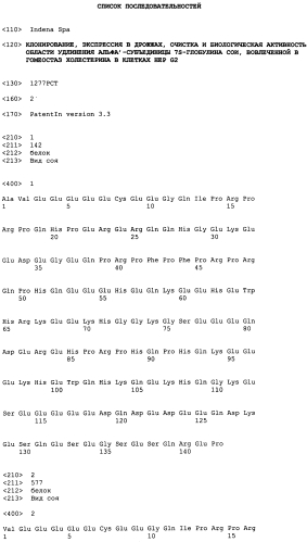 Клонирование, экспрессия в дрожжах, очистка и биологическая активность области удлинения альфа'-субъединицы 7s-глобулина сои, вовлеченной в гомеостаз холестерина в клетках hep g2 (патент 2558259)