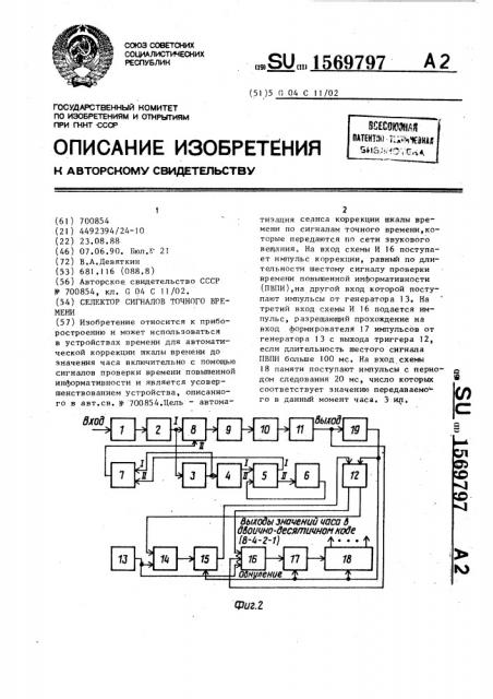 Селектор сигналов точного времени (патент 1569797)