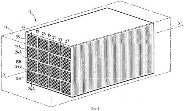 Фильтрующая конструкция, в частности фильтр-улавливатель частиц для очистки выхлопных газов двигателя внутреннего сгорания и соединенный с ним выпускной коллектор (патент 2360134)