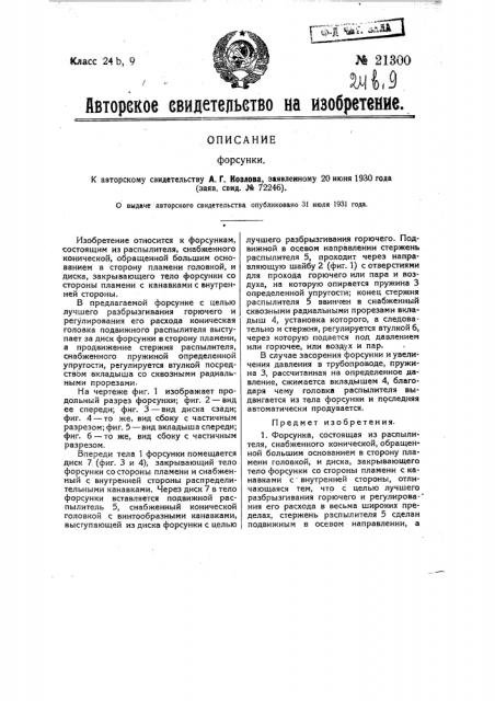 Форсунка (патент 21300)