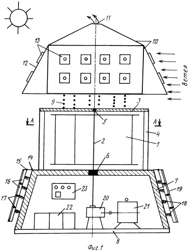 Гелиоветровая энергетическая установка (патент 2292521)