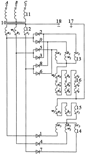Преобразователь трехфазного переменного напряжения в постоянное (патент 2587463)