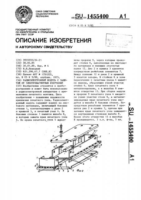 Радиоэлектронный модуль с защитой от электромагнитных излучений (патент 1455400)