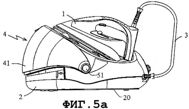 Гладильное устройство, включающее в себя утюг и переносное основание, снабженное откидным защитным кожухом (патент 2373310)