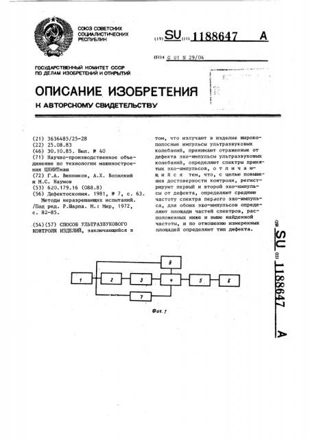 Способ ультразвукового контроля изделий (патент 1188647)