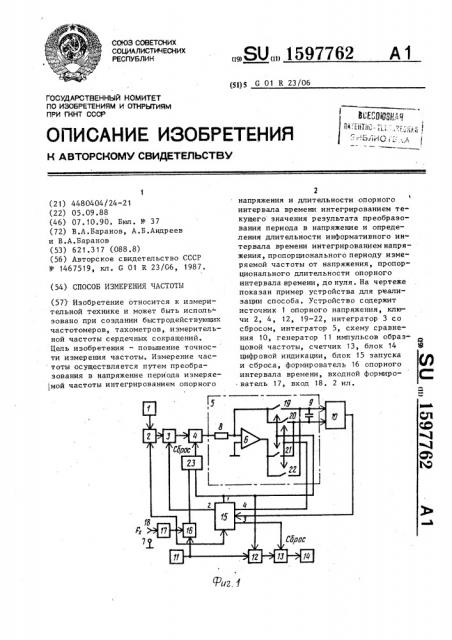 Способ измерения частоты (патент 1597762)