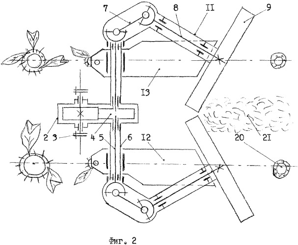 Очиститель рядков и головок корней сахарной свеклы (патент 2445760)