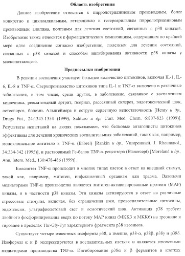 Пирролотриазиновые производные анилина, полезные в качестве ингибиторов киназы (патент 2375363)