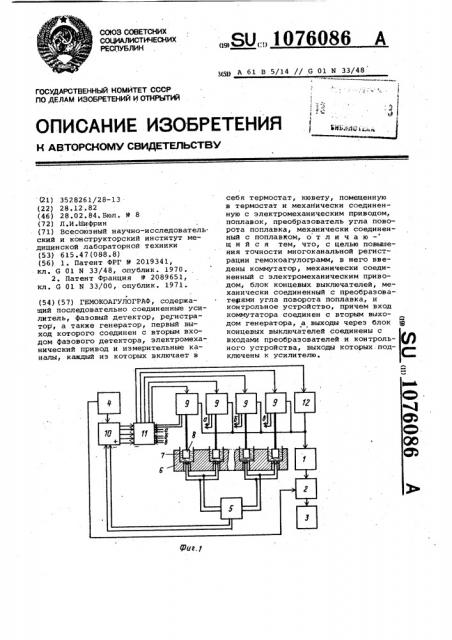 Гемокоагулограф (патент 1076086)