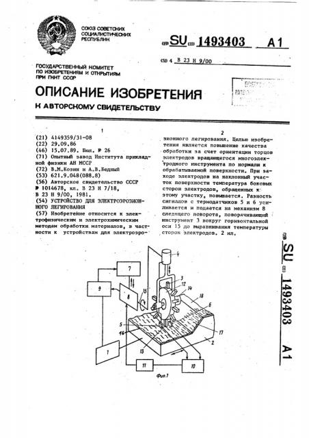 Устройство для электроэрозионного легирования (патент 1493403)