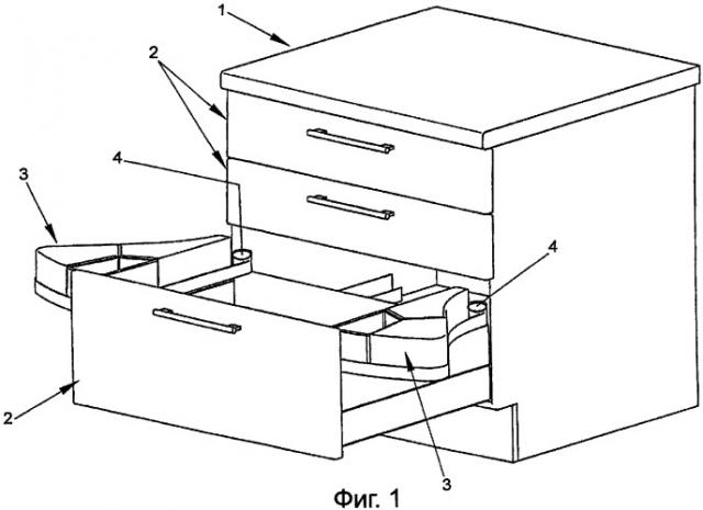Шкаф с выдвижной деталью (патент 2385141)