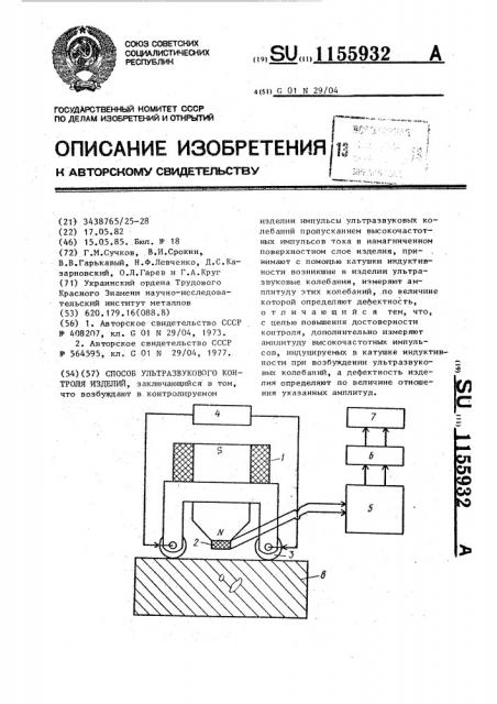 Способ ультразвукового контроля изделий (патент 1155932)