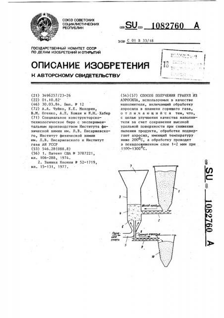 Способ получения гранул из аэросила (патент 1082760)