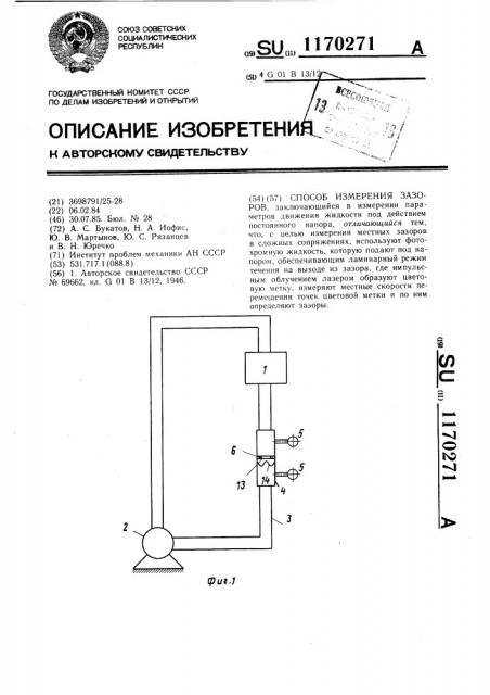 Способ измерения зазоров (патент 1170271)