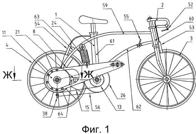 Транспортное средство, приводимое в действие мускульной силой человека, преимущественно велосипед (патент 2651477)