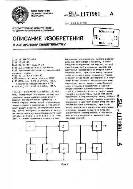 Генератор случайных сигналов (патент 1171961)