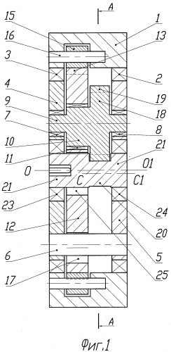 Эксцентриковый циклоидальный редуктор с предварительной ступенью (патент 2338103)