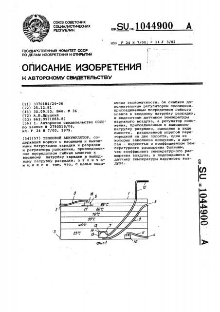 Тепловой аккумулятор (патент 1044900)