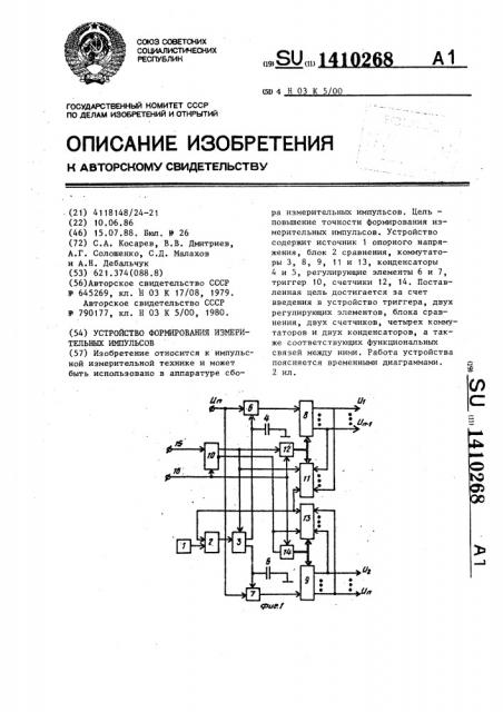 Устройство формирования измерительных импульсов (патент 1410268)
