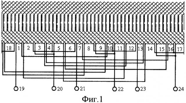 Статорная обмотка на 8/4 полюса (патент 2345463)