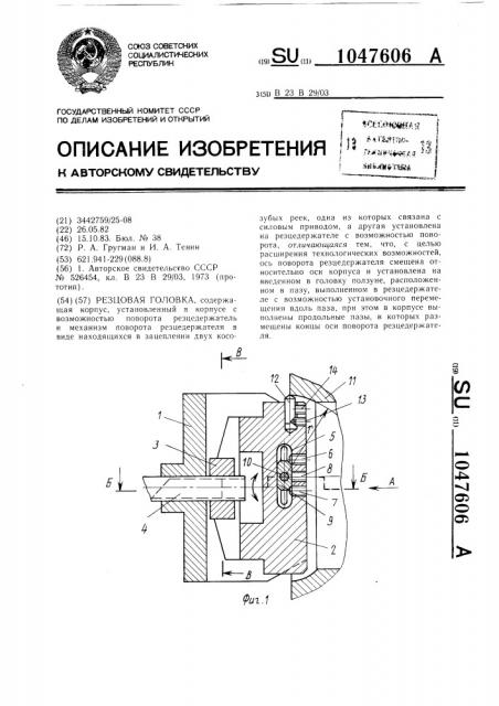 Резцовая головка (патент 1047606)