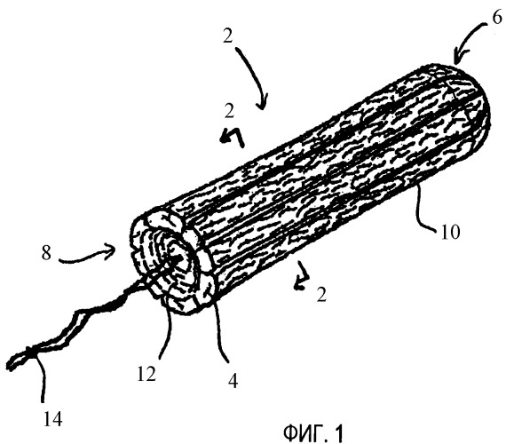 Поглощающий тампон, обеспечивающий возможность вставки пальцами без пачкания (патент 2370251)