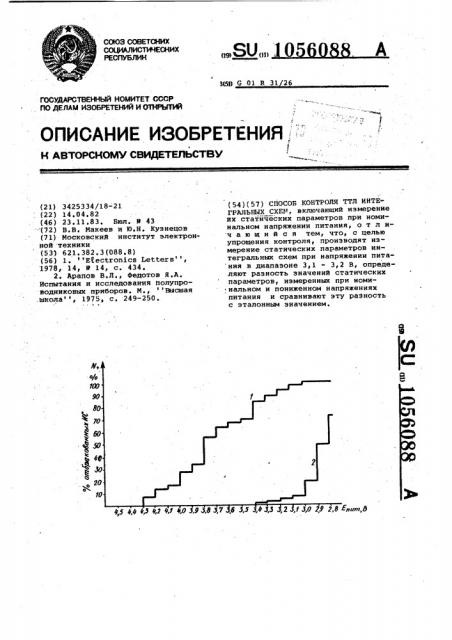 Способ контроля ттл интегральных схем (патент 1056088)