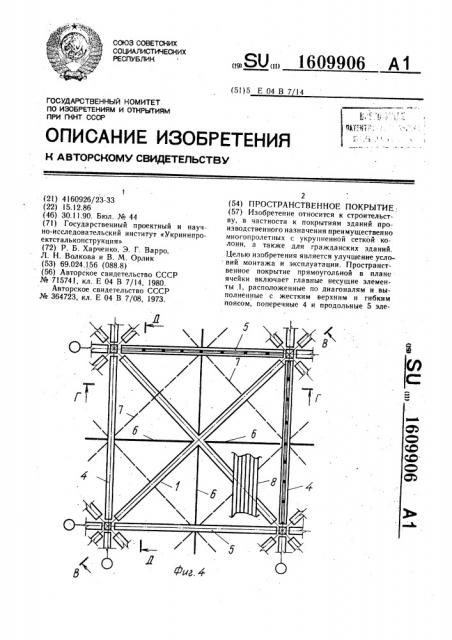 Пространственное покрытие (патент 1609906)