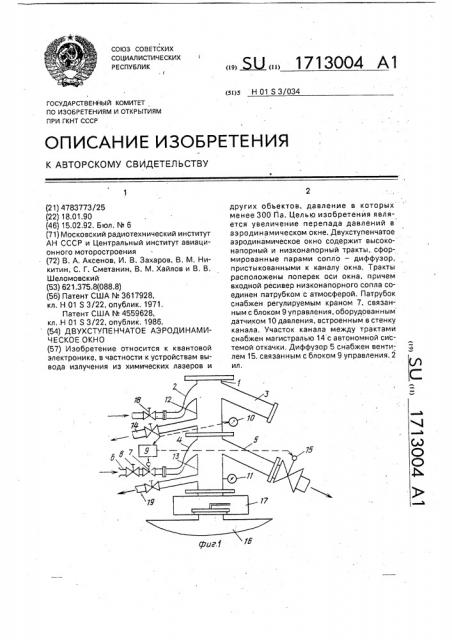 Двухступенчатое аэродинамическое окно (патент 1713004)