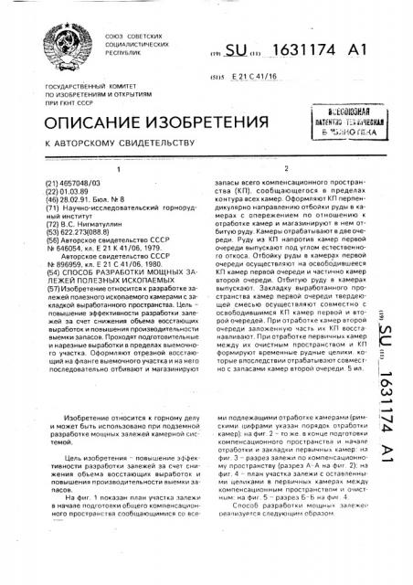 Способ разработки мощных залежей полезных ископаемых (патент 1631174)