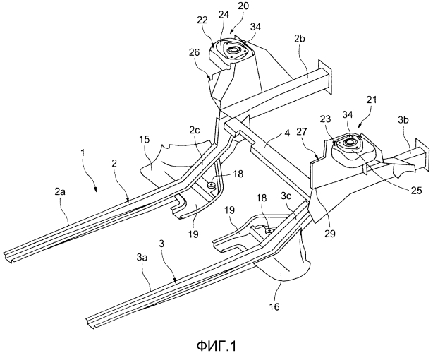 Способ установки узла передней оси/подрамника в корпусную часть автомобиля (патент 2556772)