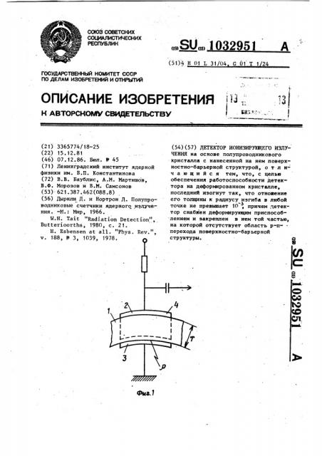 Детектор ионизирующего излучения (патент 1032951)