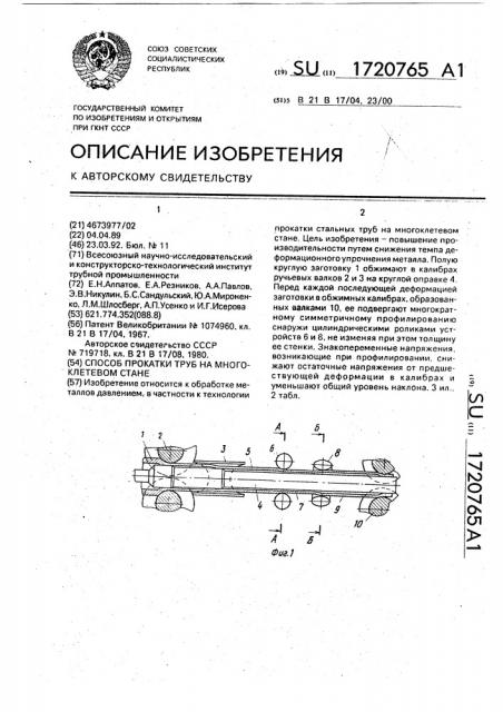 Способ прокатки труб на многоклетевом стане (патент 1720765)