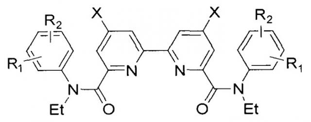 Диамиды 2,2'-бипиридил-6,6'-дикарбоновых кислот и способ их получения (патент 2530025)