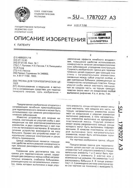 Грелка для терапевтических целей (патент 1787027)