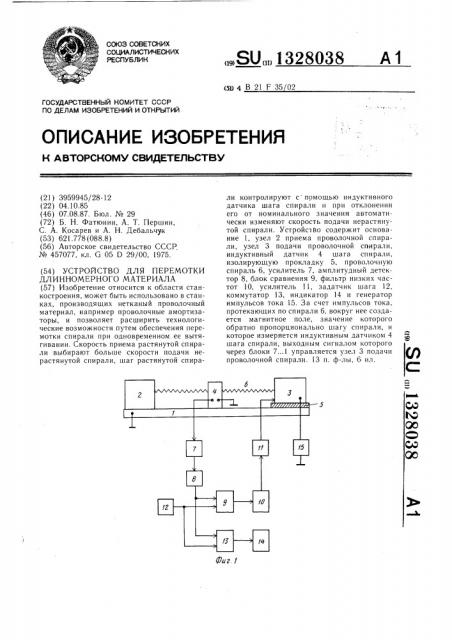 Устройство для перемотки длинномерного материала (патент 1328038)