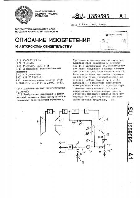 Комбинированная энергетическая установка (патент 1359595)