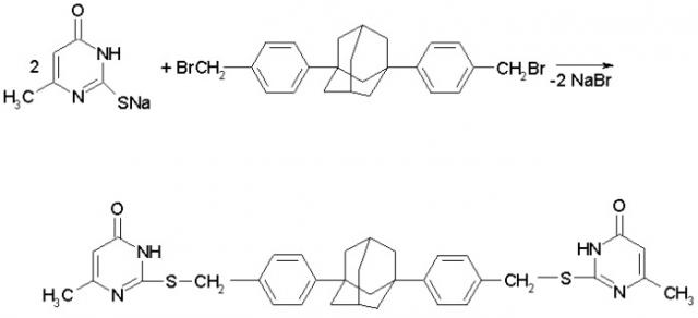 Способ получения 1,3-ди[4-(6-метил-4-пиримидинон-2-тио)метилфенил]адамантана (патент 2311412)